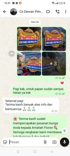 Testimonial Papan Bunga Pernikahan pariaman