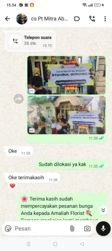 Testimonial Papan Bunga pariaman