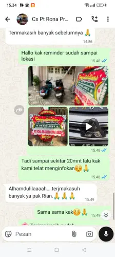 Testimonial Papan Bunga pariaman